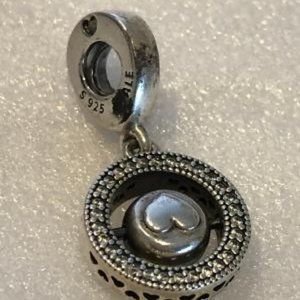 Pandora Jewelry - PANDORA DANGLE SPINNING SIGNATURE CHARM Pandora Jewelry - PANDORA DANGLE SPINNING SIGNATURE CHARM